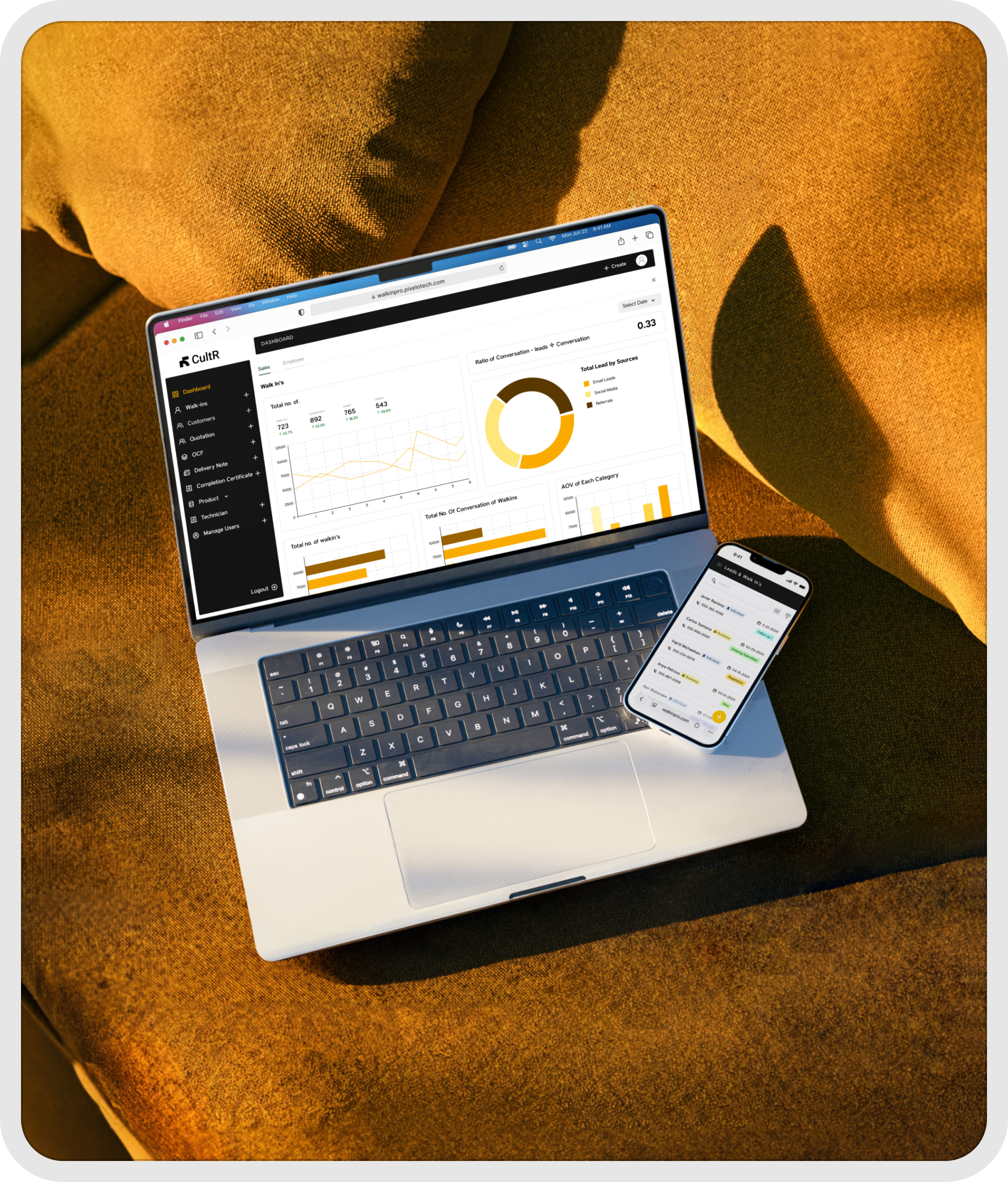 Walkin Pro showroom management software for Godrej Interio dealers